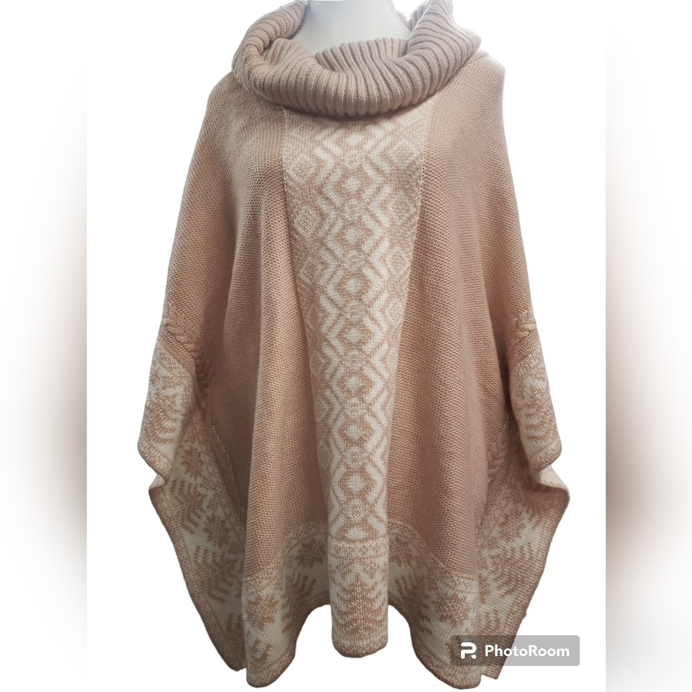 Pink and Metallic Black Rivet Poncho. Size small